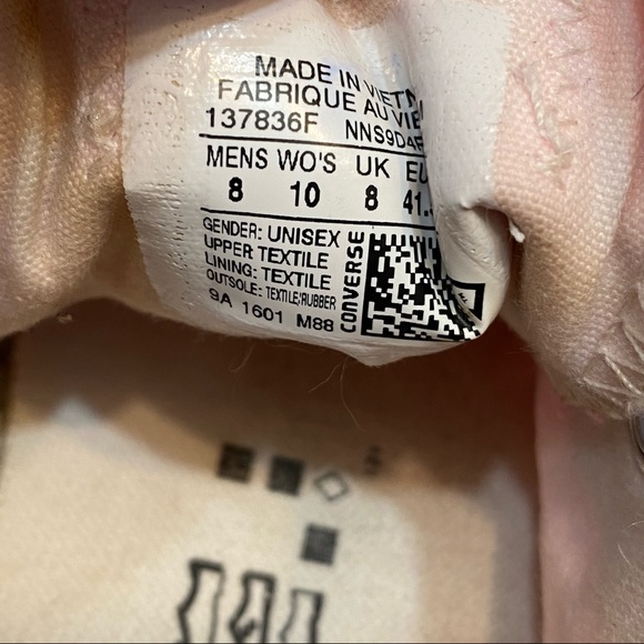 Converse All Star Low Top Light Pink Sneakers Womens Size 10 Mens Size 8 - Picture 9 of 10